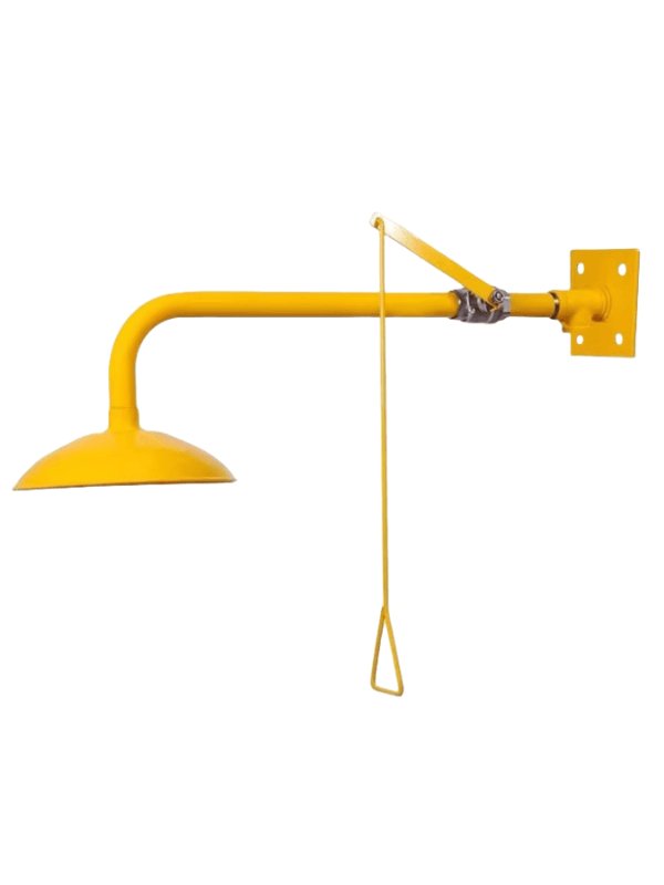 Yellow ABS Laboratory wall mounted shower square base