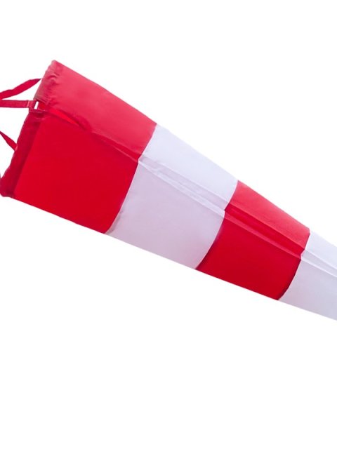 Red and White Replacement Windsock Cone with Swivel Hook and Webbing Straps