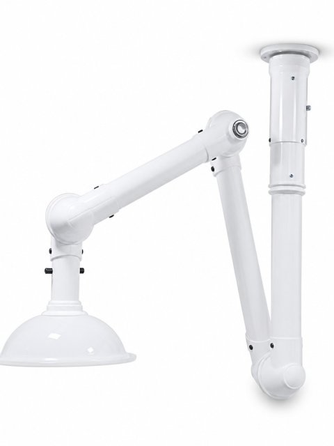 Pure White PP Laboratory Fume Extraction Arm with Dome Hood