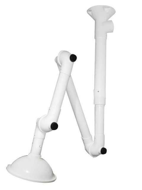 White Fume Extraction Arm with Three Locking Joints