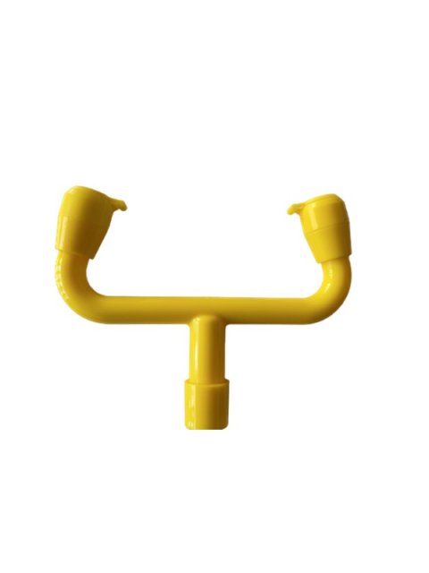 ABS Twin Nozzle Eyewash Spray Head Assembly with Hinged Caps