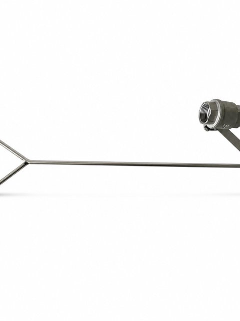 All-Stainless Drench Shower Pull Rod and Ball Valve Assembly with Welded Loop Handle