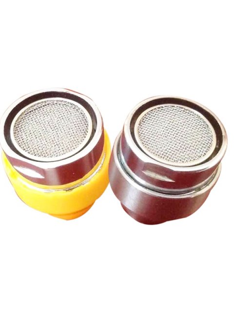 Eyewash Nozzle with Domed Stainless Steel Mesh Face, Yellow and Maroon Bodies