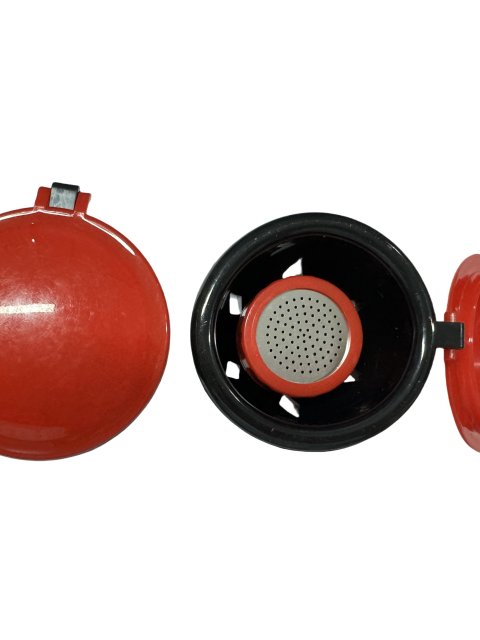 Black ABS Single Eyewash Nozzle with Red Hinged Cap and M20 Female Thread