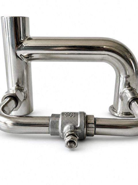 Stainless Steel Dual-Branch Inlet Manifold Assembly with Isolating Valve