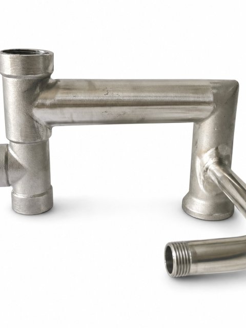 Stainless Steel Eyewash Combination Pipe Fitting with Tee, Cross Arm and Bent Tube