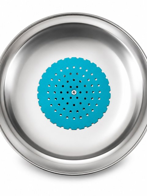 Stainless Steel Drench Shower Head with Blue Removable Diffuser Plate