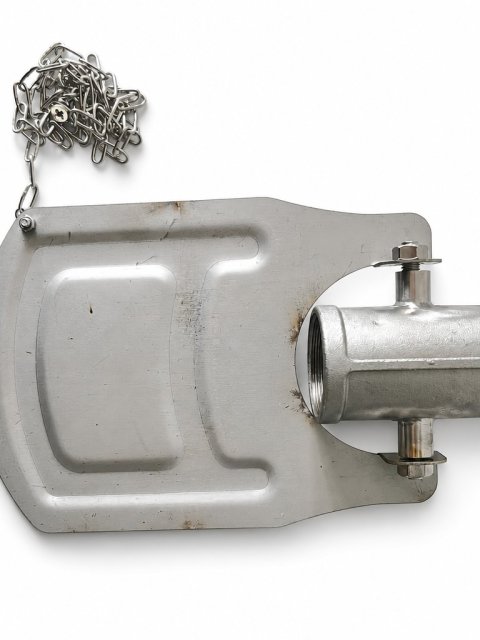 Stainless Steel Foot Pedal Assembly with Tether Chain for Eyewash Valves