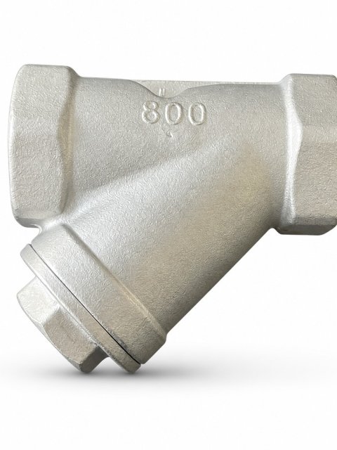 Stainless Steel Y-Strainer with Screwed Blow-Down Cap for Eyewash Supply Lines