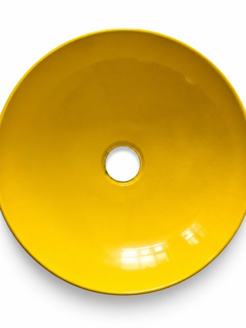 Yellow ABS Eyewash Bowl with Single Central Drain Outlet