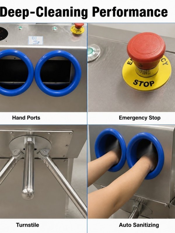 Stainless Steel Hand Sanitising Turnstile Gateway